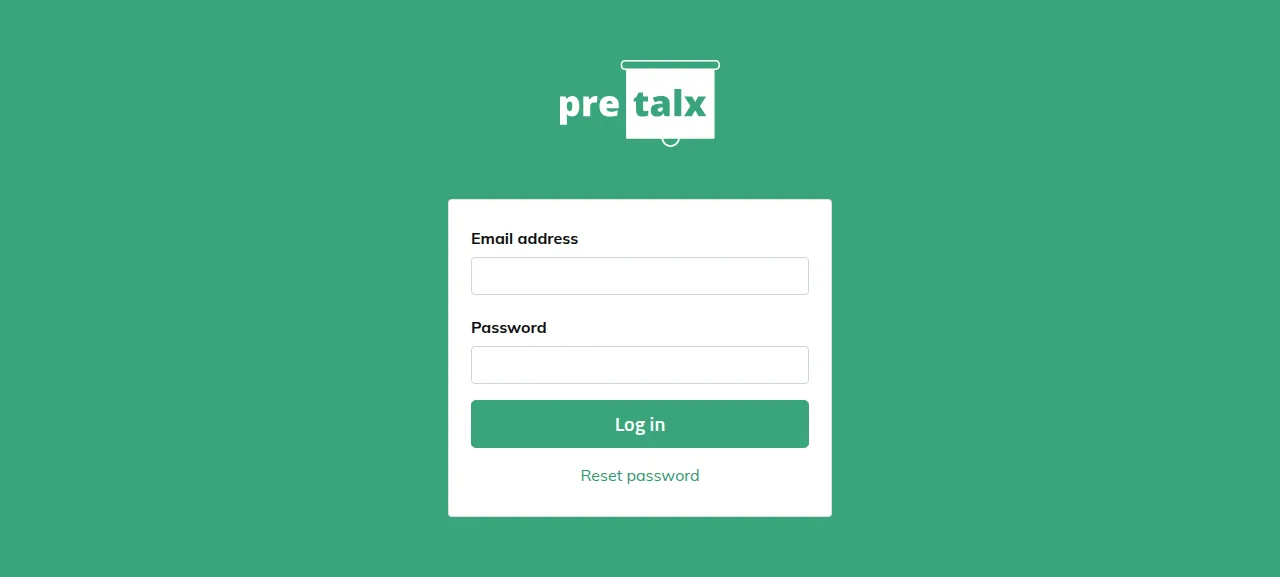 The pretalx log-in page